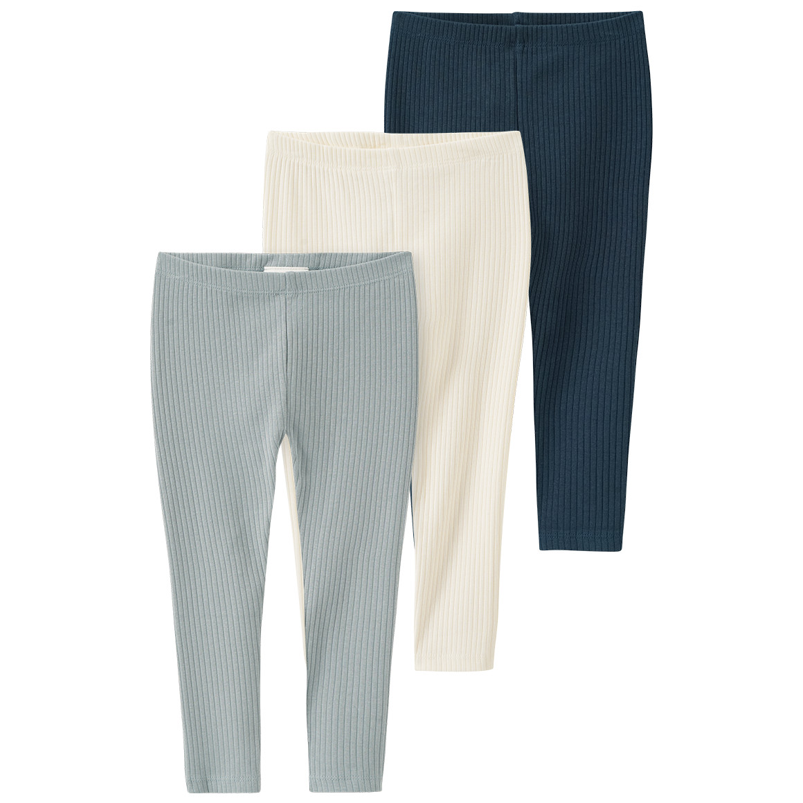 3 Baby Leggings mit Rippstruktur von Topomini