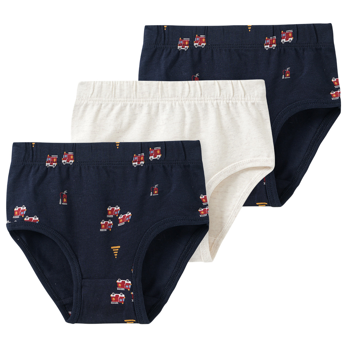 3 Baby Slips mit Feuerwehr-Motiven von Topomini