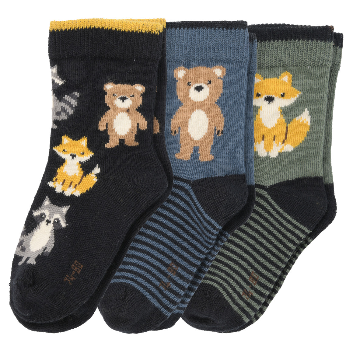 3 Baby Socken mit Tier-Muster von Topomini