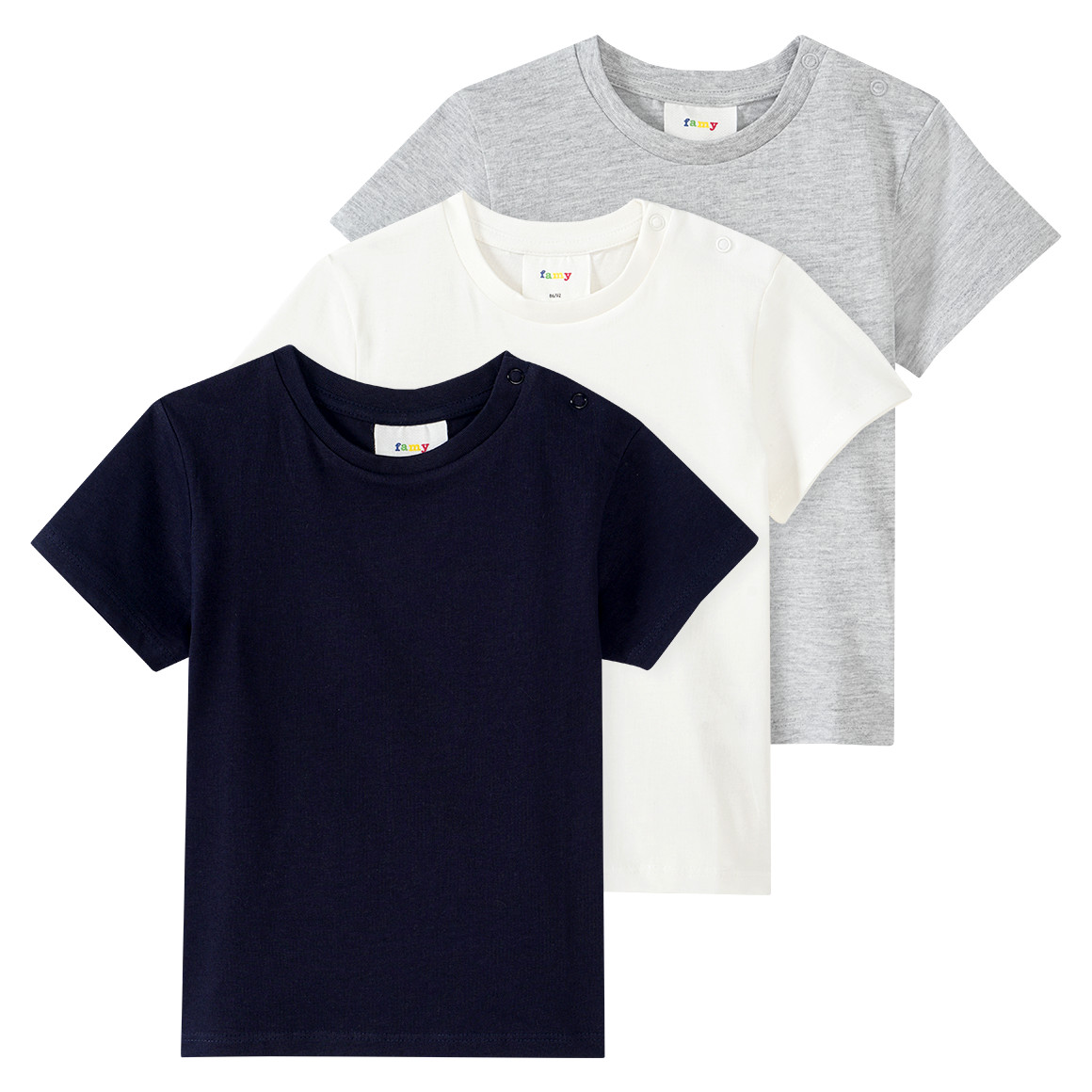 3 Baby T-Shirts im Basic-Look von Topomini