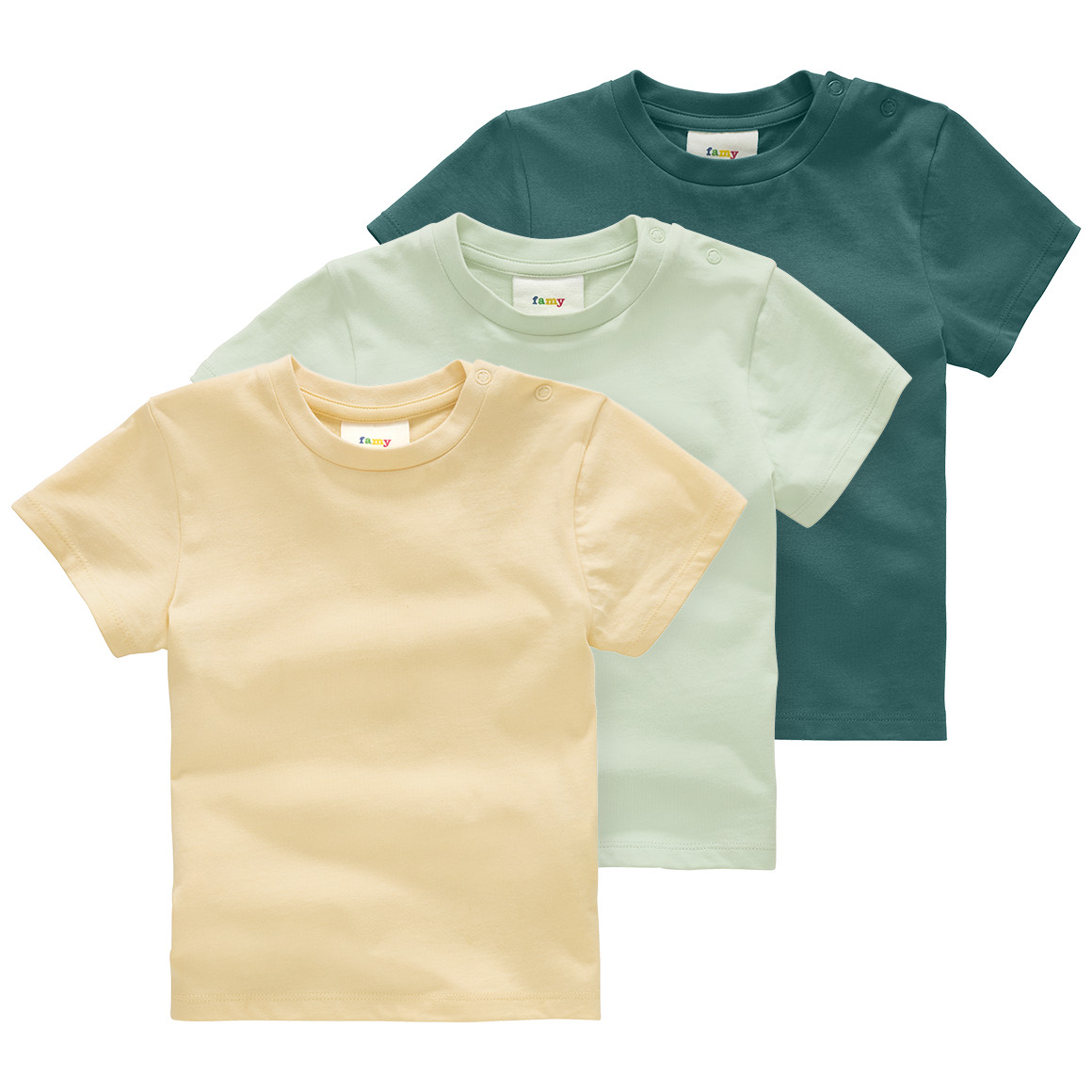 3 Baby T-Shirts im Basic-Look von Topomini