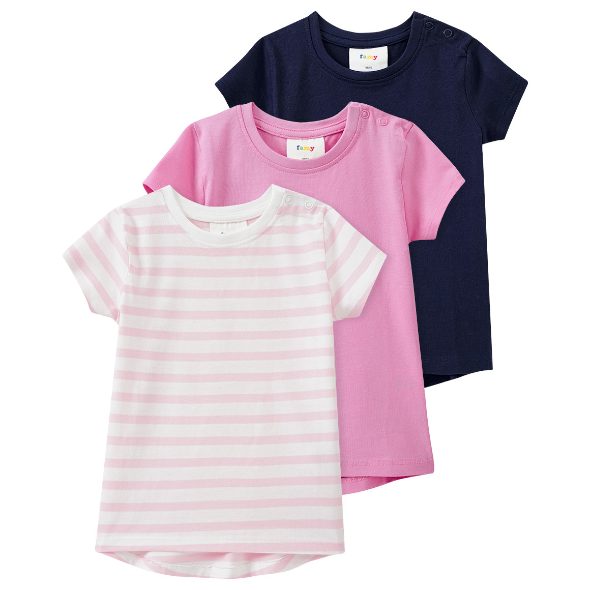 3 Baby T-Shirts im Basic-Look von Topomini
