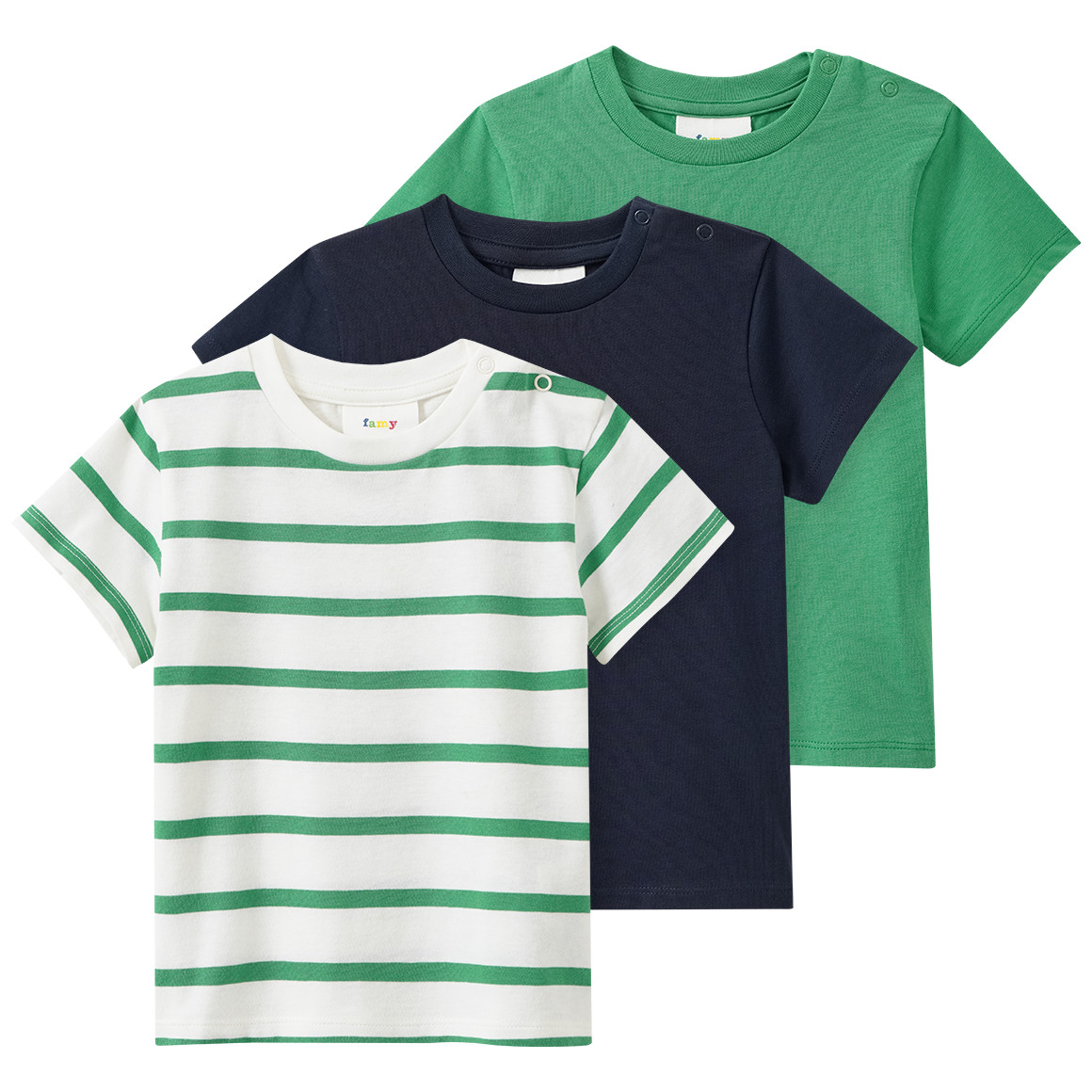 3 Baby T-Shirts im Basic-Look 3 Baby T-Shirts im Basic-Look von Topomini