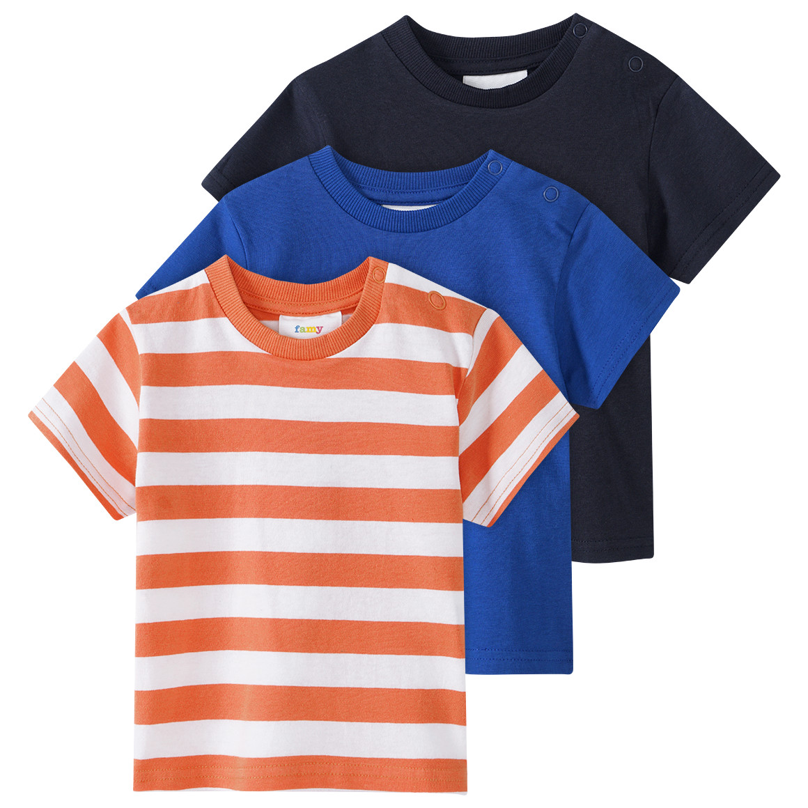 3 Baby T-Shirts in verschiedenen Dessins 3 Baby T-Shirts in verschiedenen Dessins von Topomini