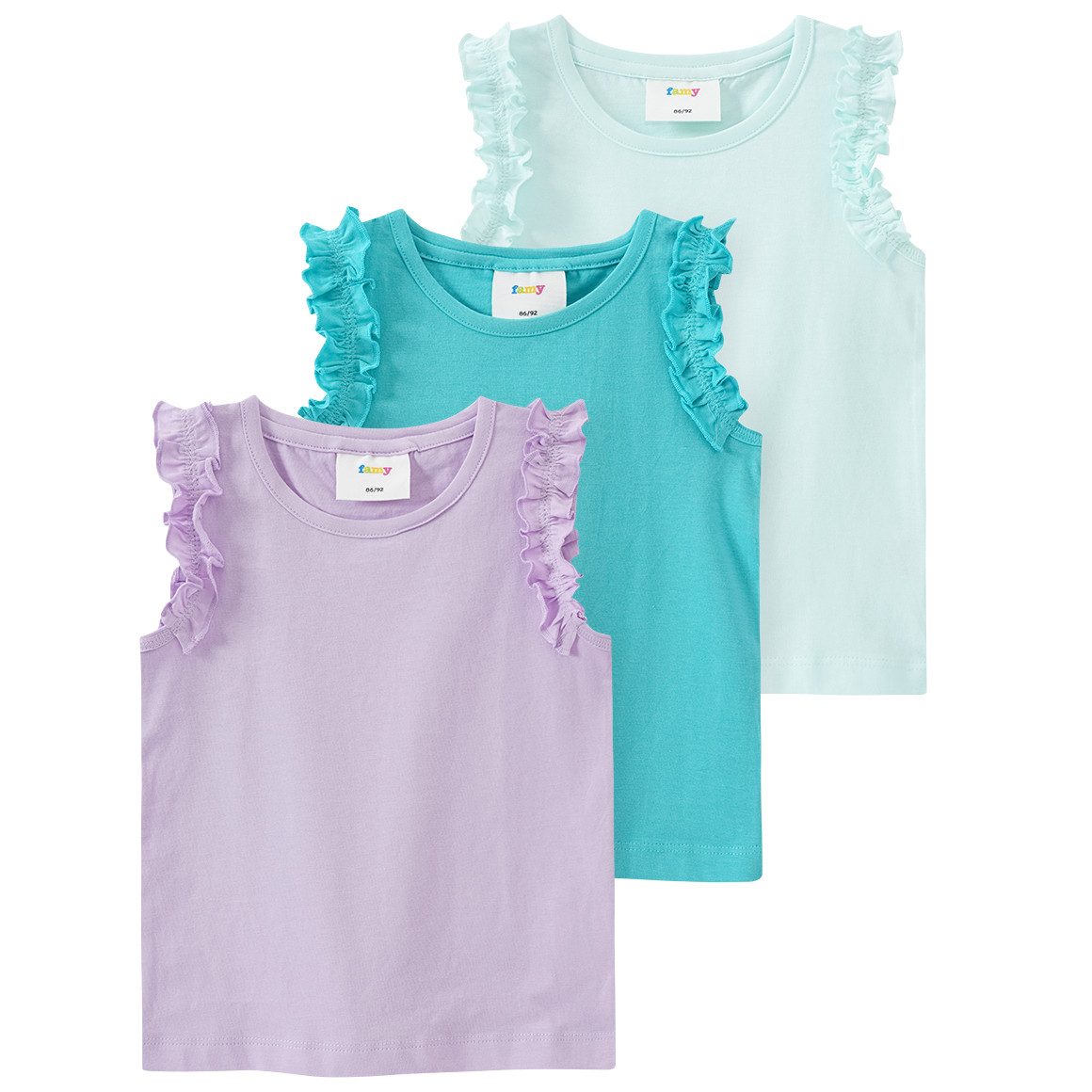 3 Baby Tops mit Rüschen von Topomini