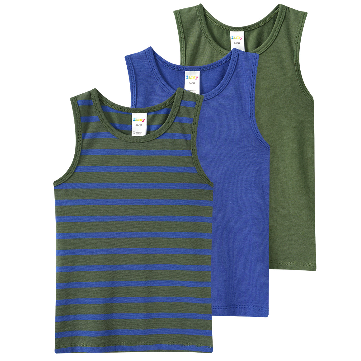 3 Baby Unterhemden in verschiedenen Dessins von Topomini