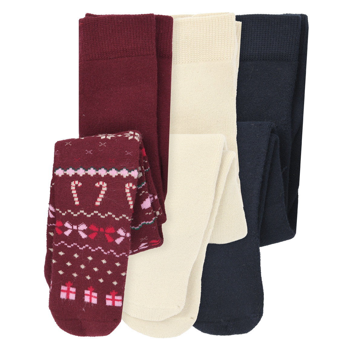 3 Baby Weihnachtsstrumpfhosen im Set 3 Baby Weihnachtsstrumpfhosen im Set von Topomini