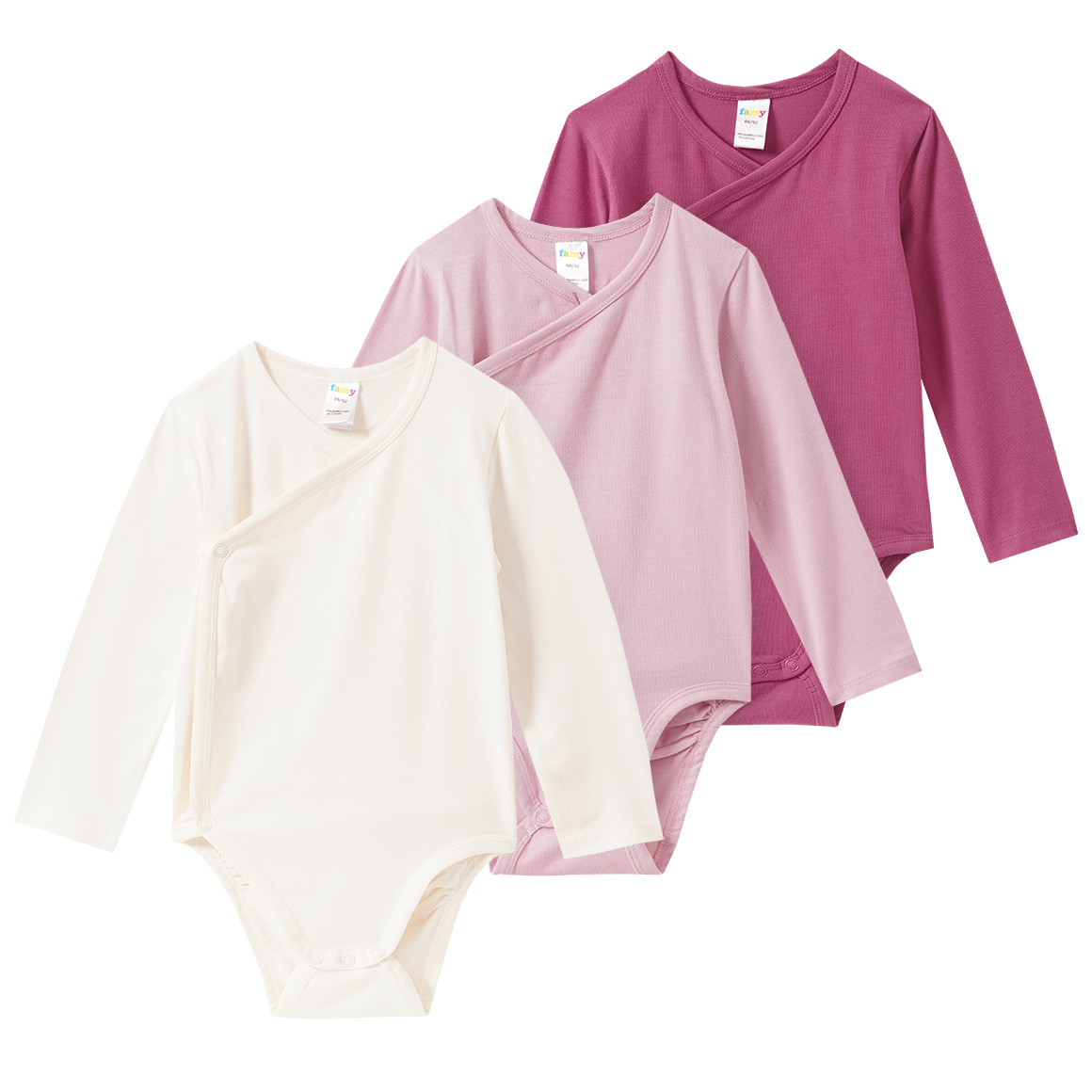 3 Baby Wickelbodys im Farb-Mix 3 Baby Wickelbodys im Farb-Mix von Topomini