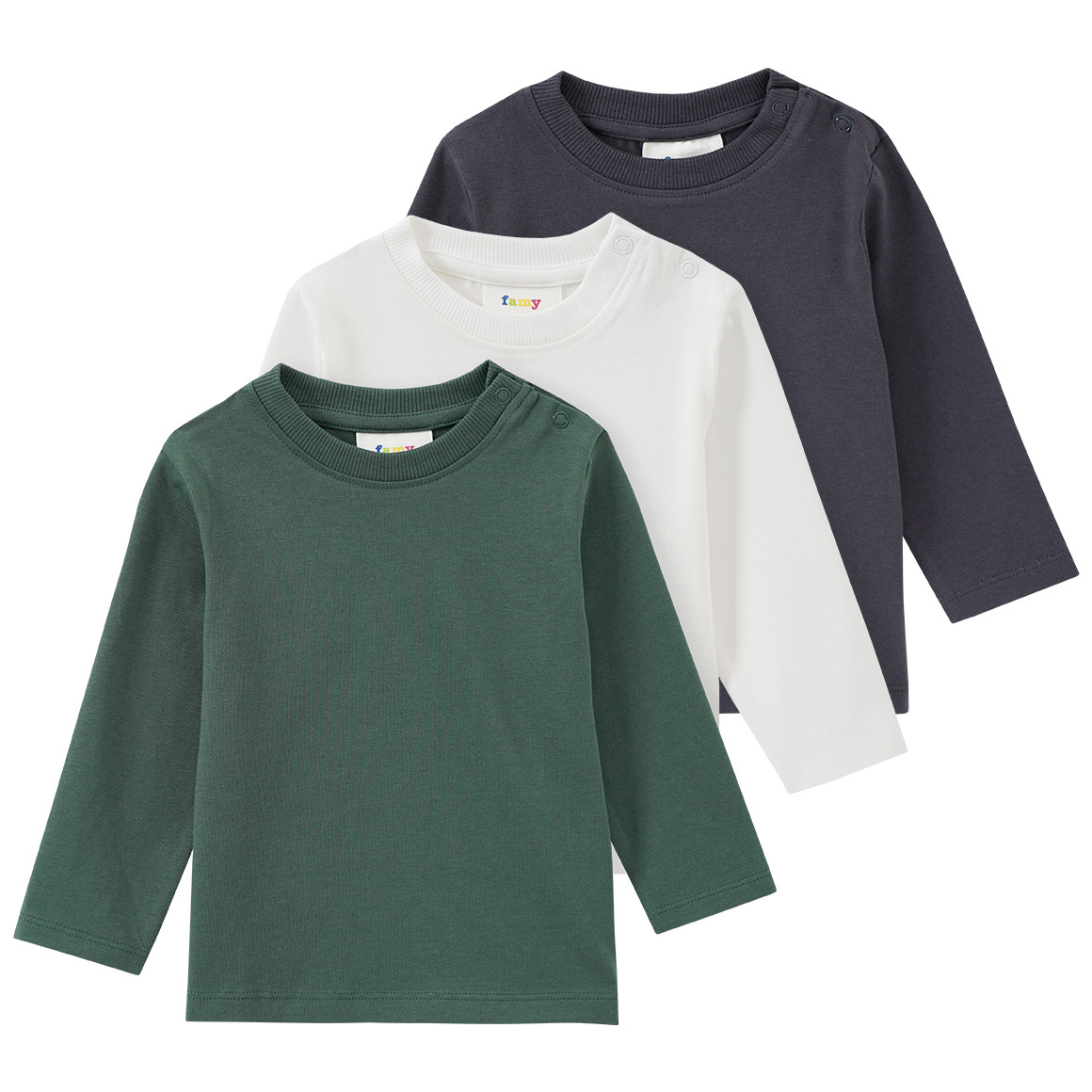 3 Jungen Langarmshirts im Basic-Look 3 Jungen Langarmshirts im Basic-Look von Topomini