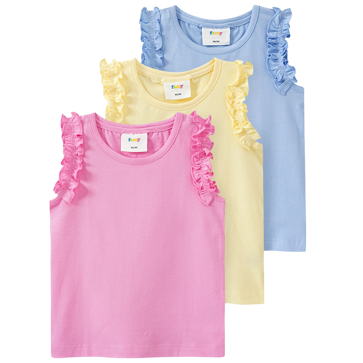 3 Mädchen Tops im Basic-Look von Topomini