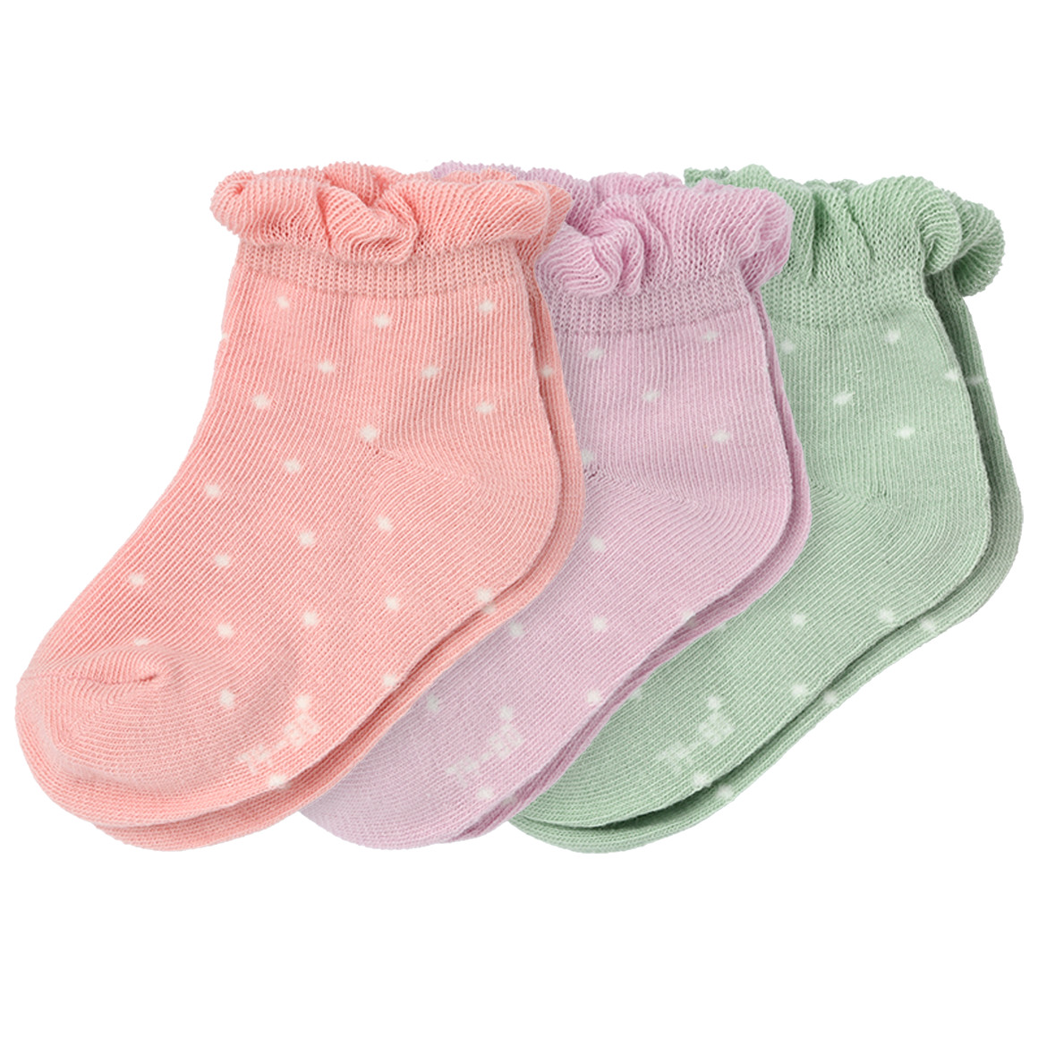 3 Paar Baby Kurzsocken mit weichen Rüschen 3 Paar Baby Kurzsocken mit weichen Rüschen von Topomini