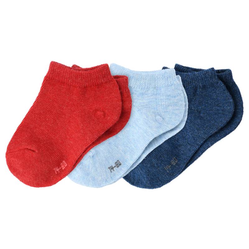 3 Paar Baby Sneaker-Socken in Unifarben von Topomini