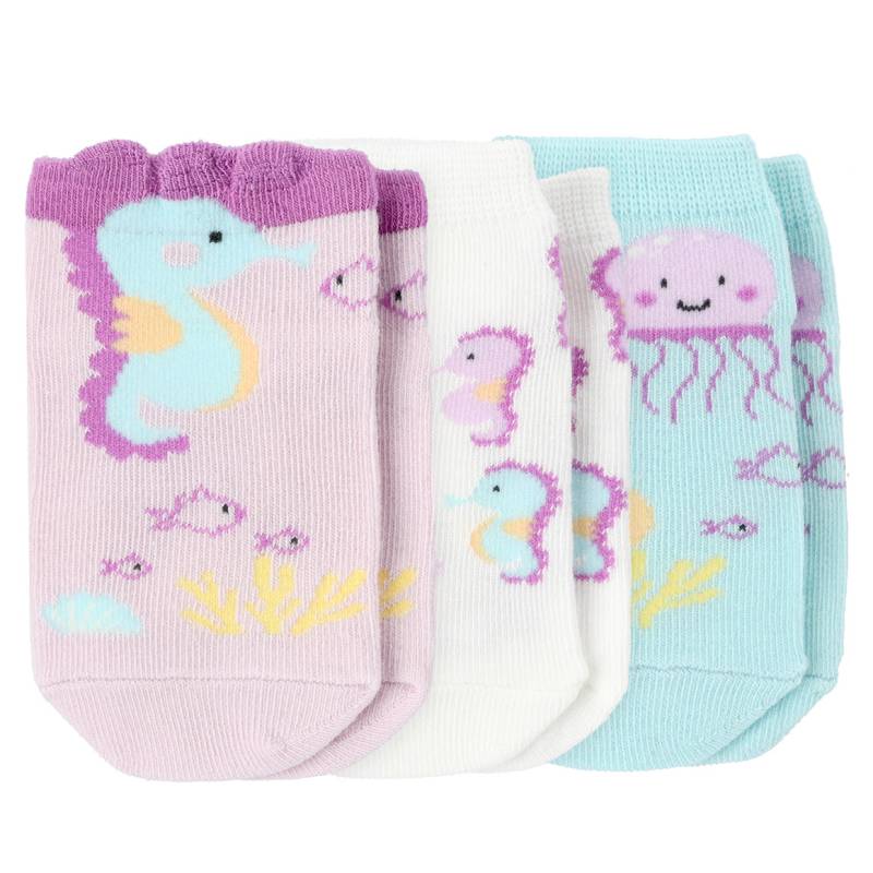 3 Paar Baby Sneaker-Socken mit Tier-Motiven von Topomini