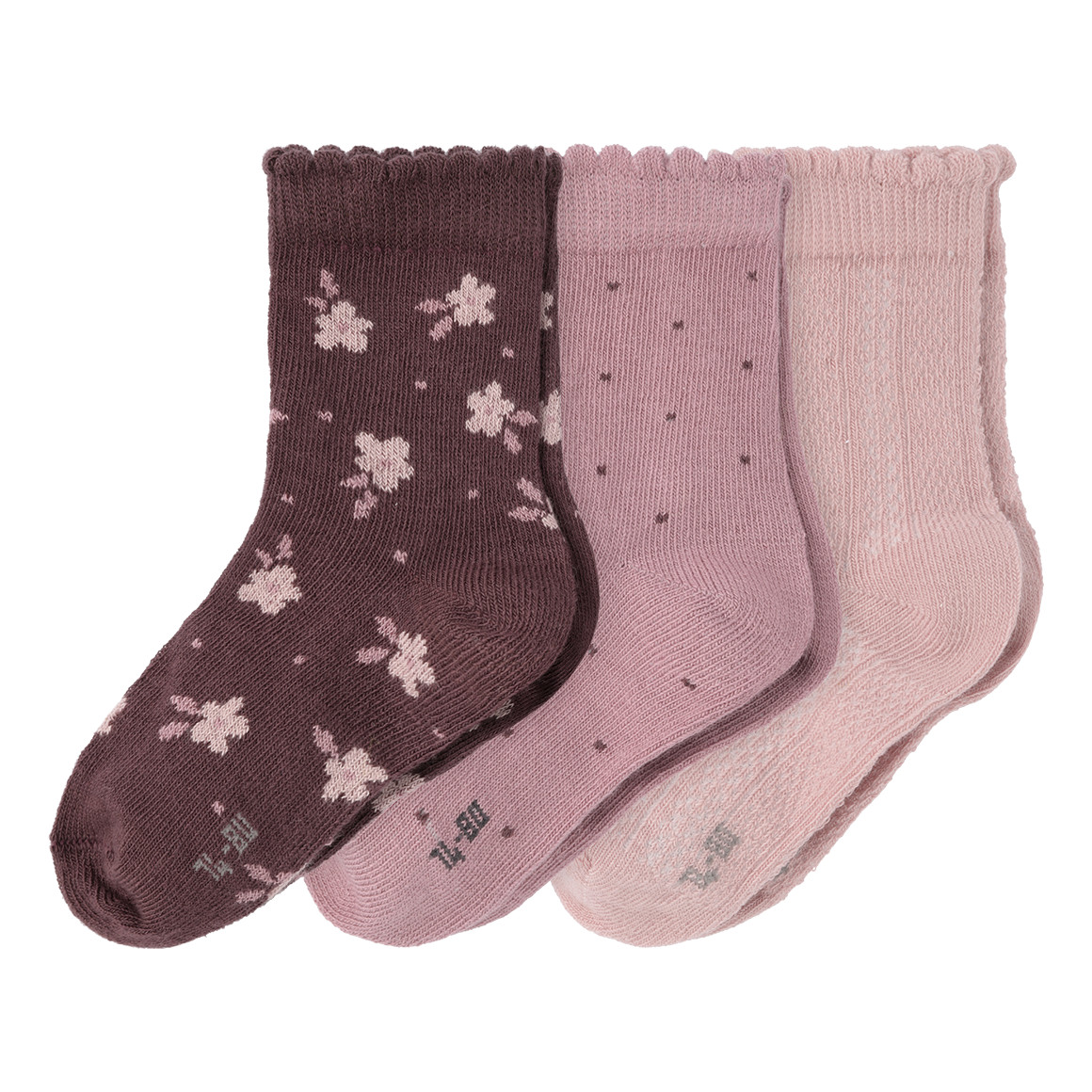 3 Paar Baby Socken im Muster-Mix von Topomini
