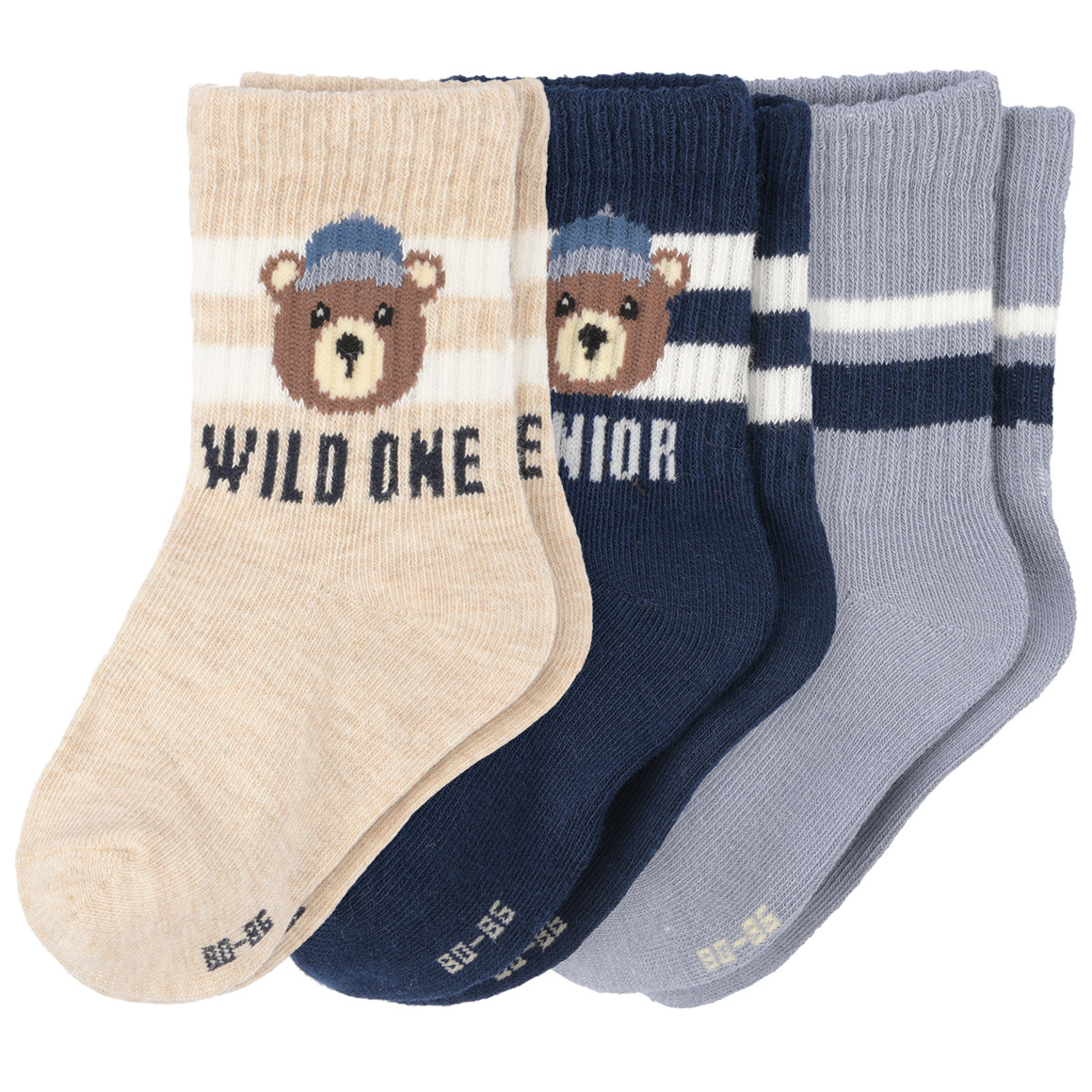 3 Paar Baby Socken in verschiedenen Farben von Topomini