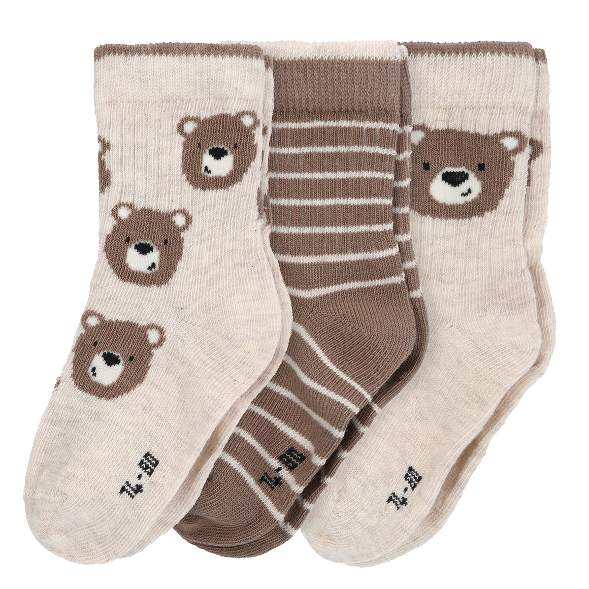 3 Paar Baby Socken mit Bär-Motiven 3 Paar Baby Socken mit Bär-Motiven von Topomini