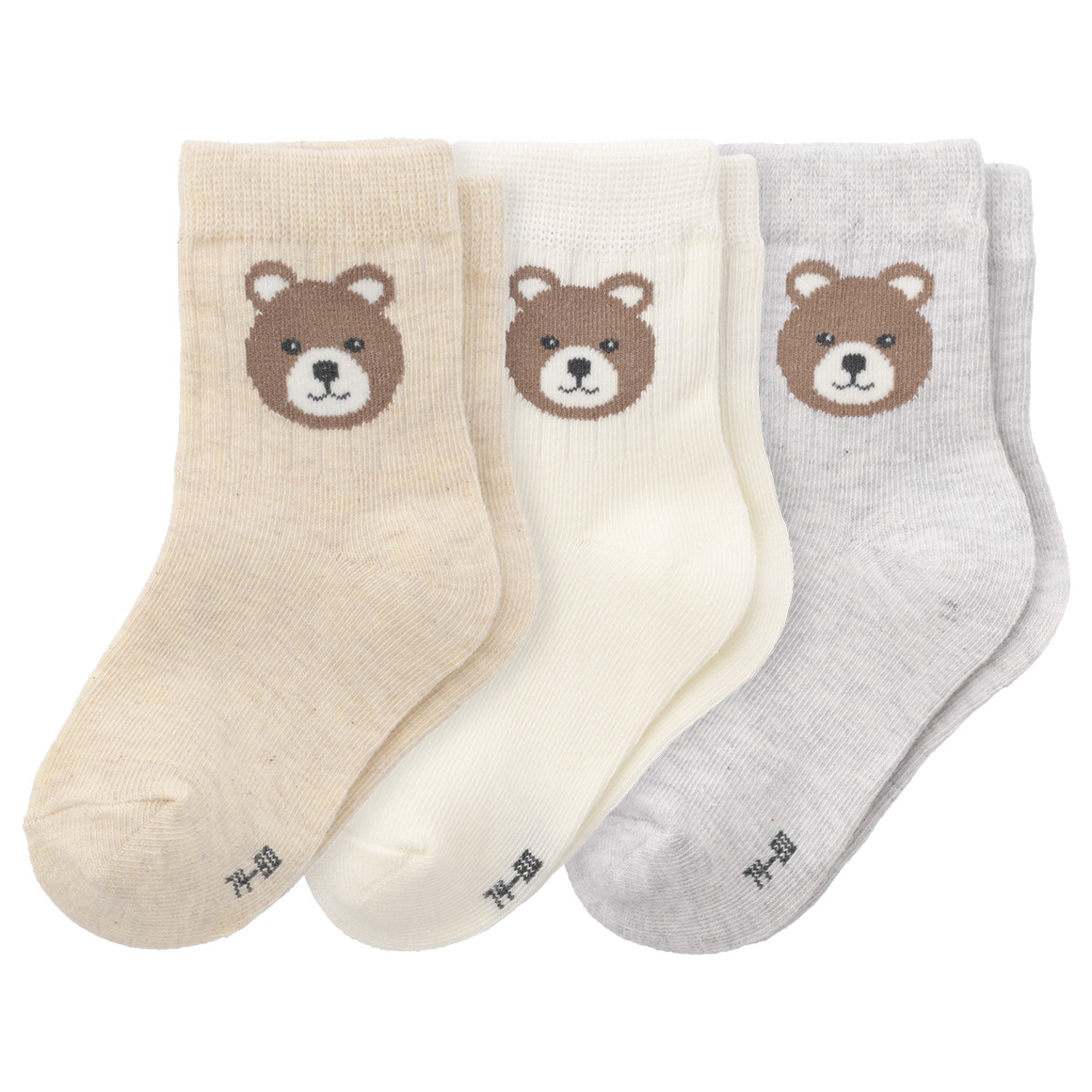 3 Paar Baby Socken mit Bären-Motiv von Topomini