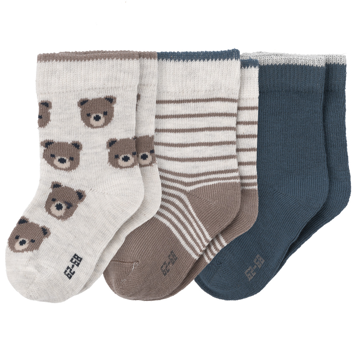 3 Paar Baby Socken mit Baumwolle von Topomini