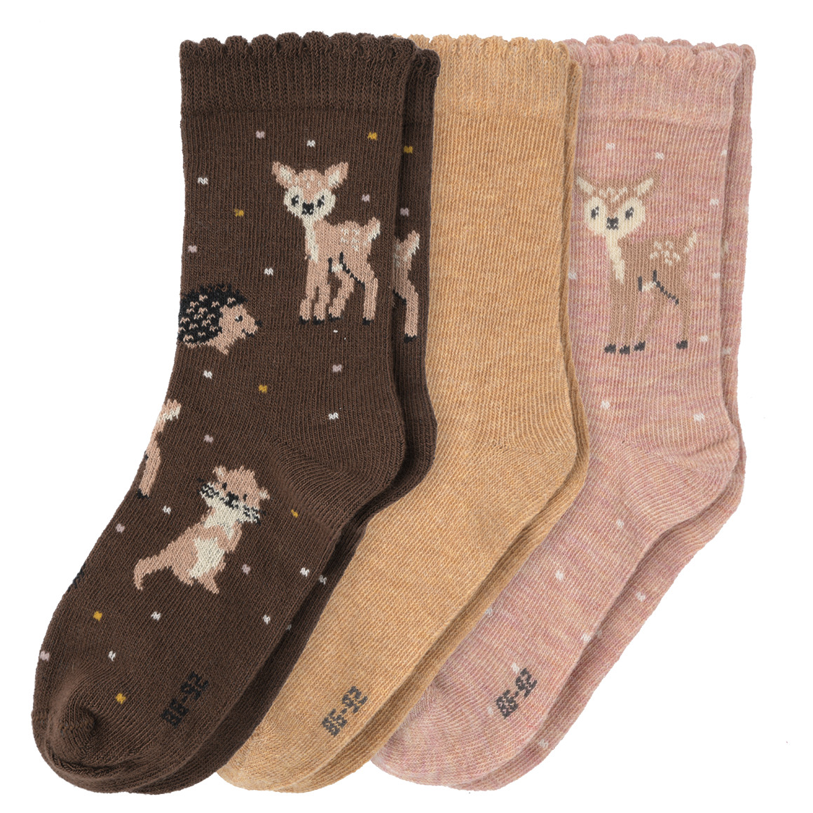 3 Paar Baby Socken mit Picotkante von Topomini