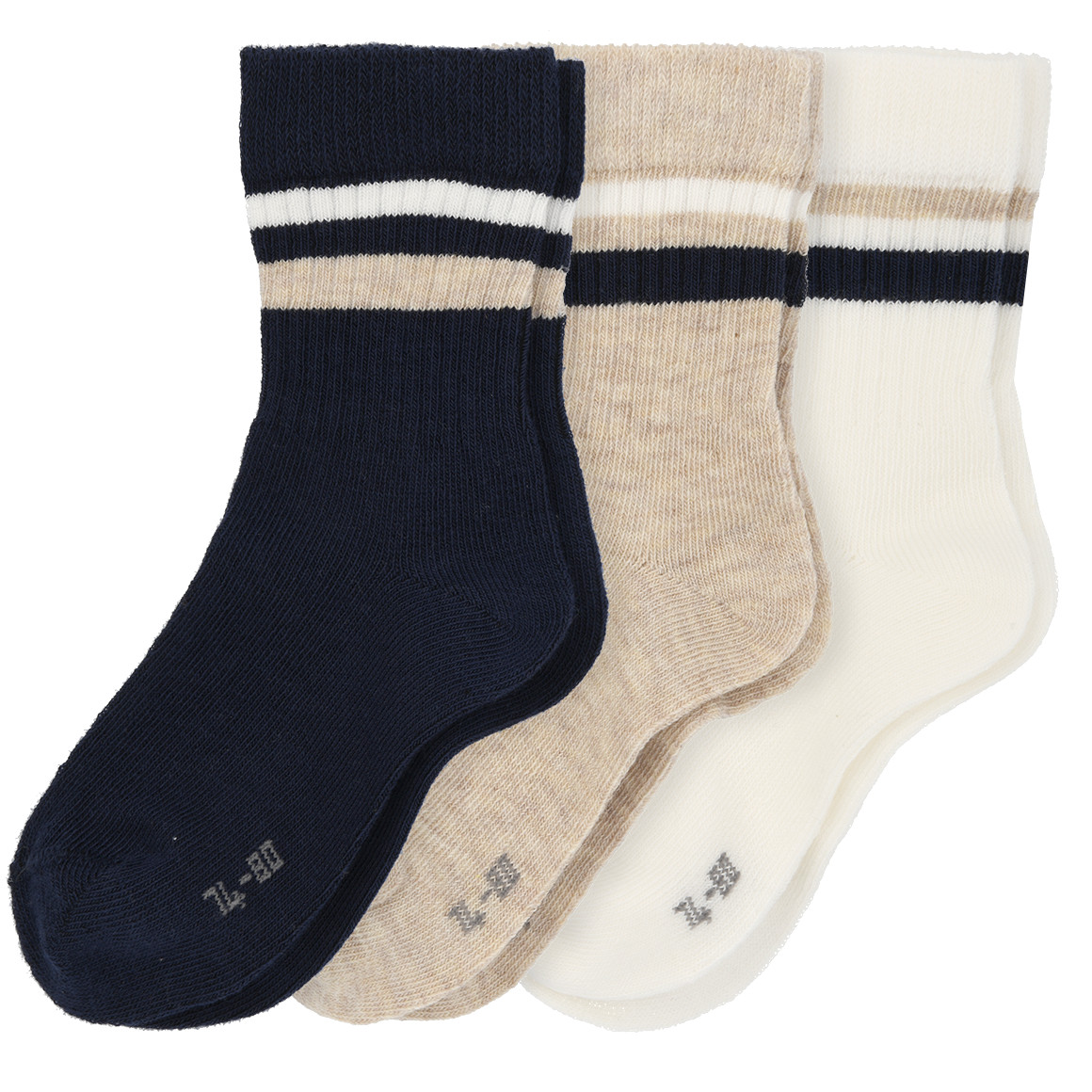 3 Paar Baby Socken mit Rippbündchen von Topomini