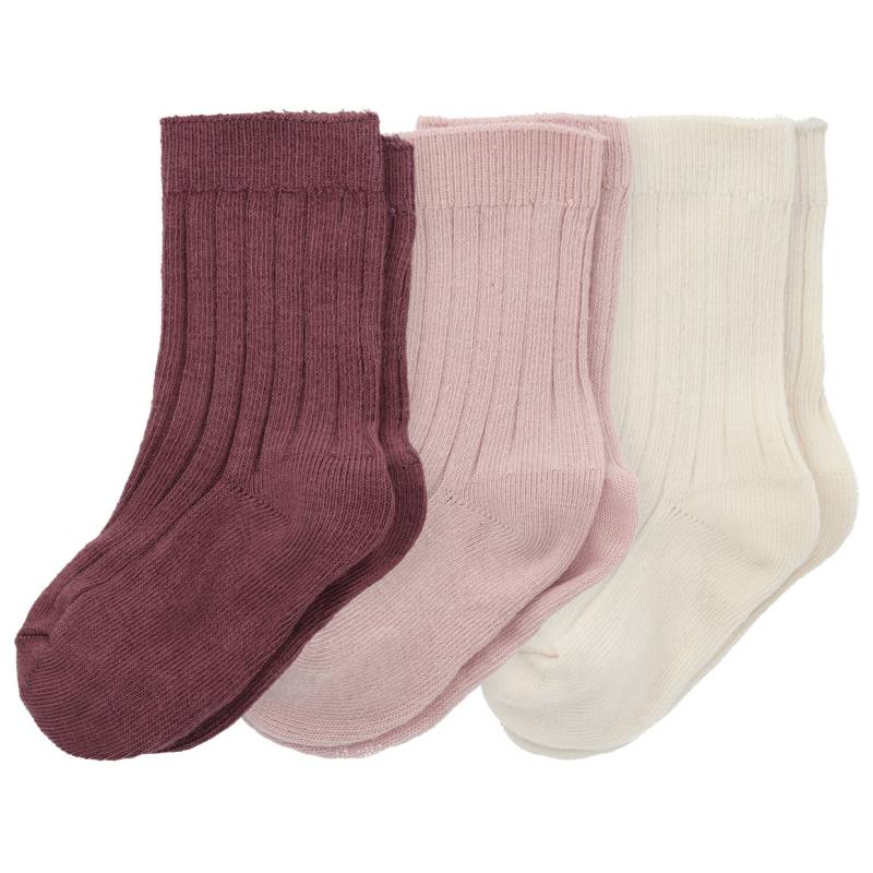 3 Paar Baby Socken mit Rippstruktur von Topomini