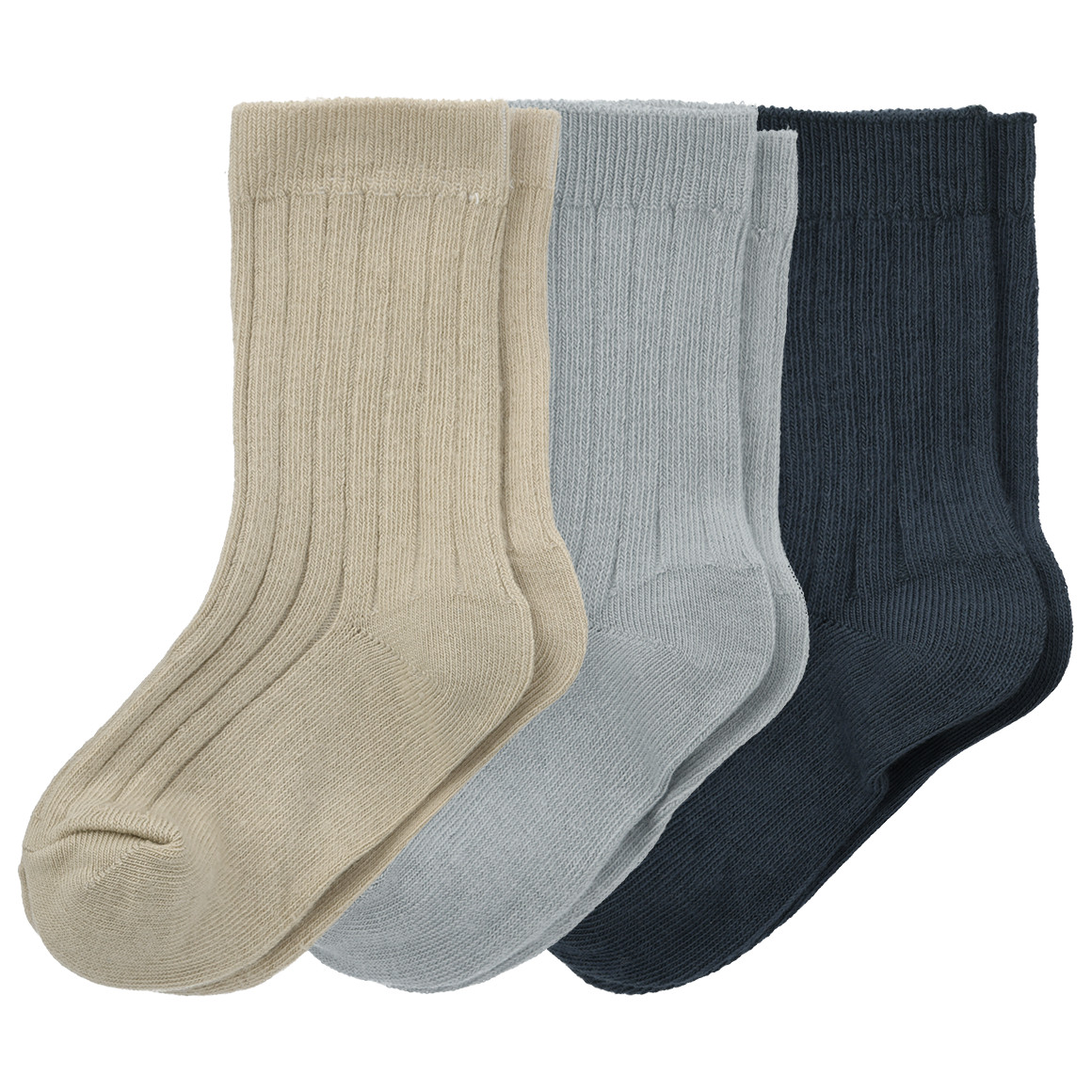 3 Paar Baby Socken mit Rippstruktur von Topomini