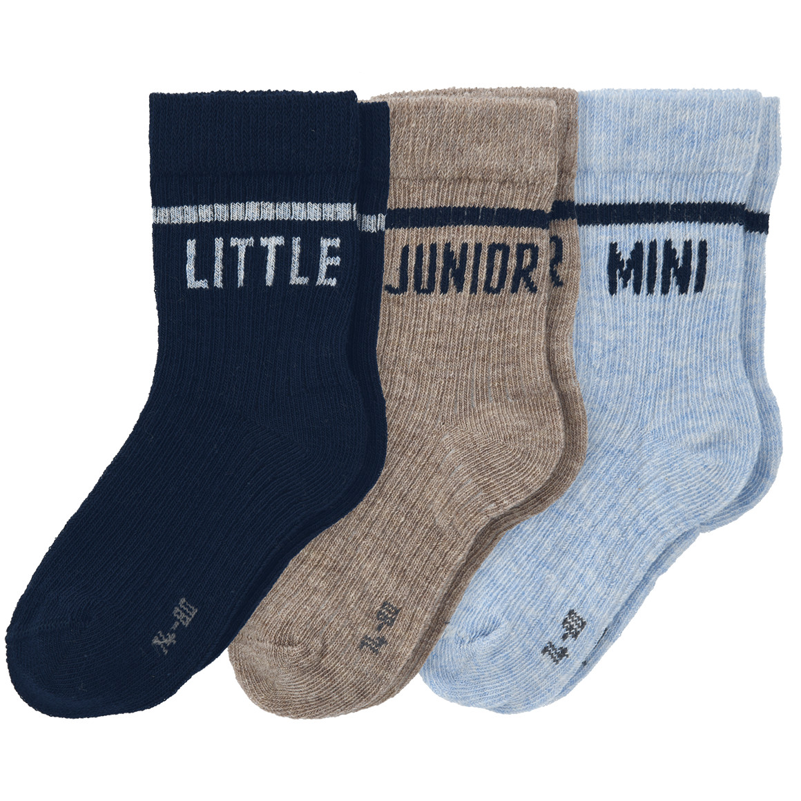 3 Paar Baby Socken mit Schriftzug von Topomini