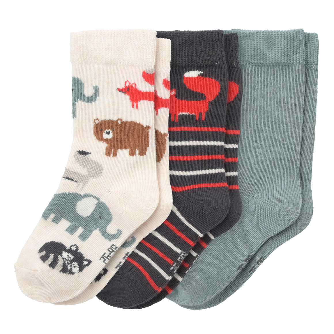 3 Paar Baby Socken mit Tier-Motiven von Topomini