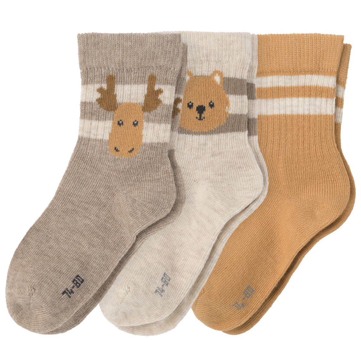 3 Paar Baby Socken mit Tier-Motiven von Topomini