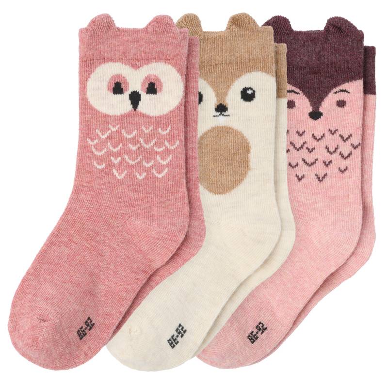 3 Paar Baby Socken mit Tiergesichtern von Topomini
