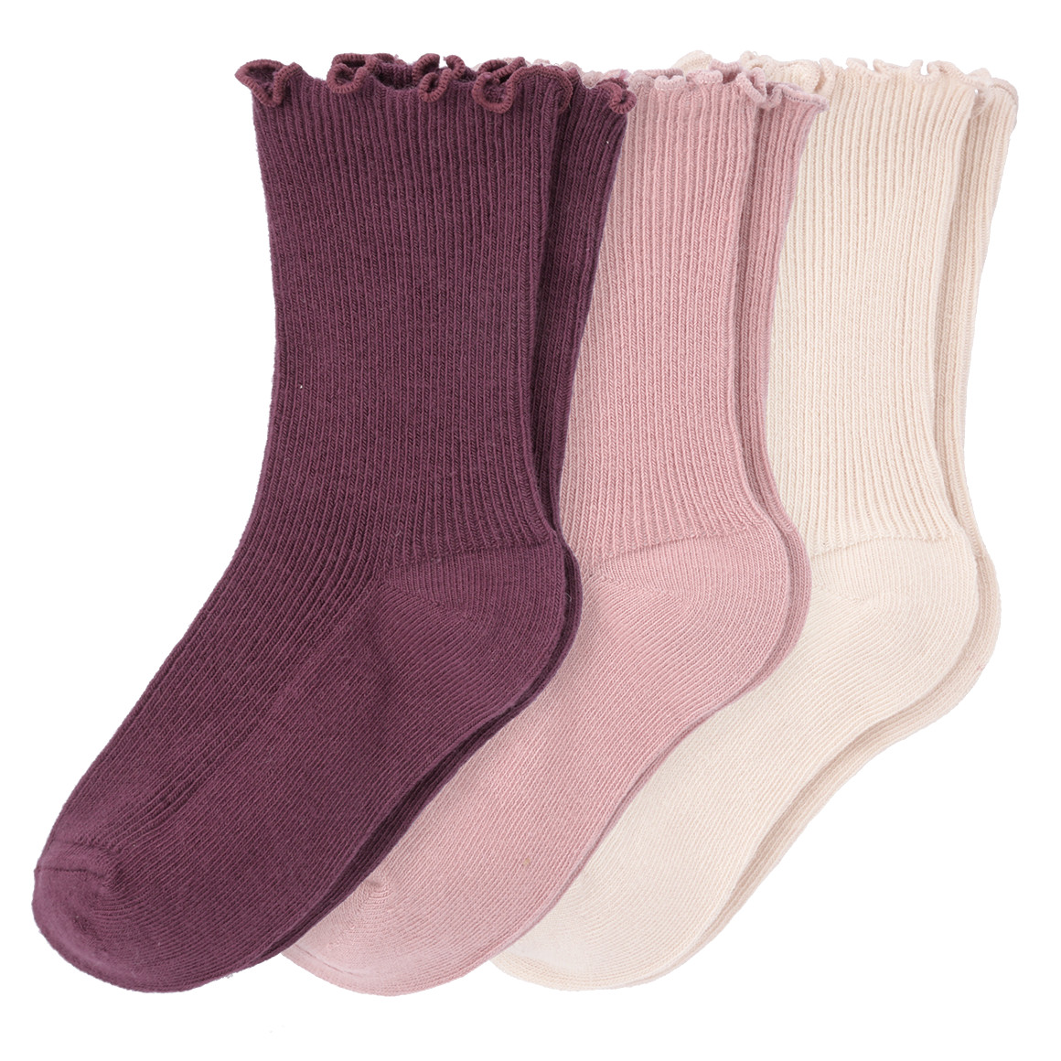 3 Paar Baby Socken mit Wellenbündchen von Topomini