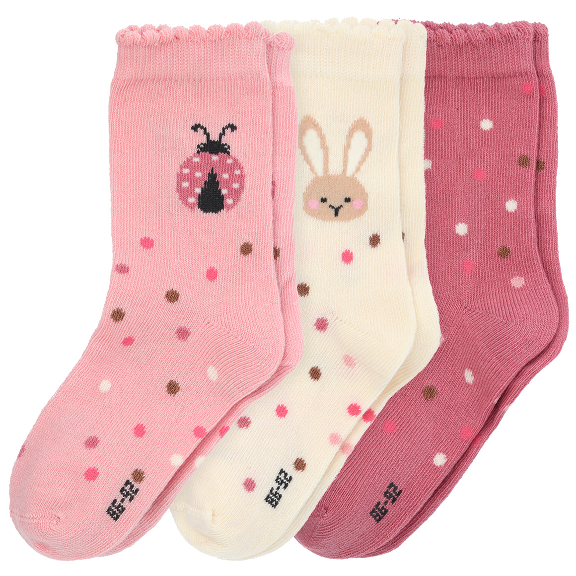 3 Paar Baby Socken mit Wellenbündchen von Topomini