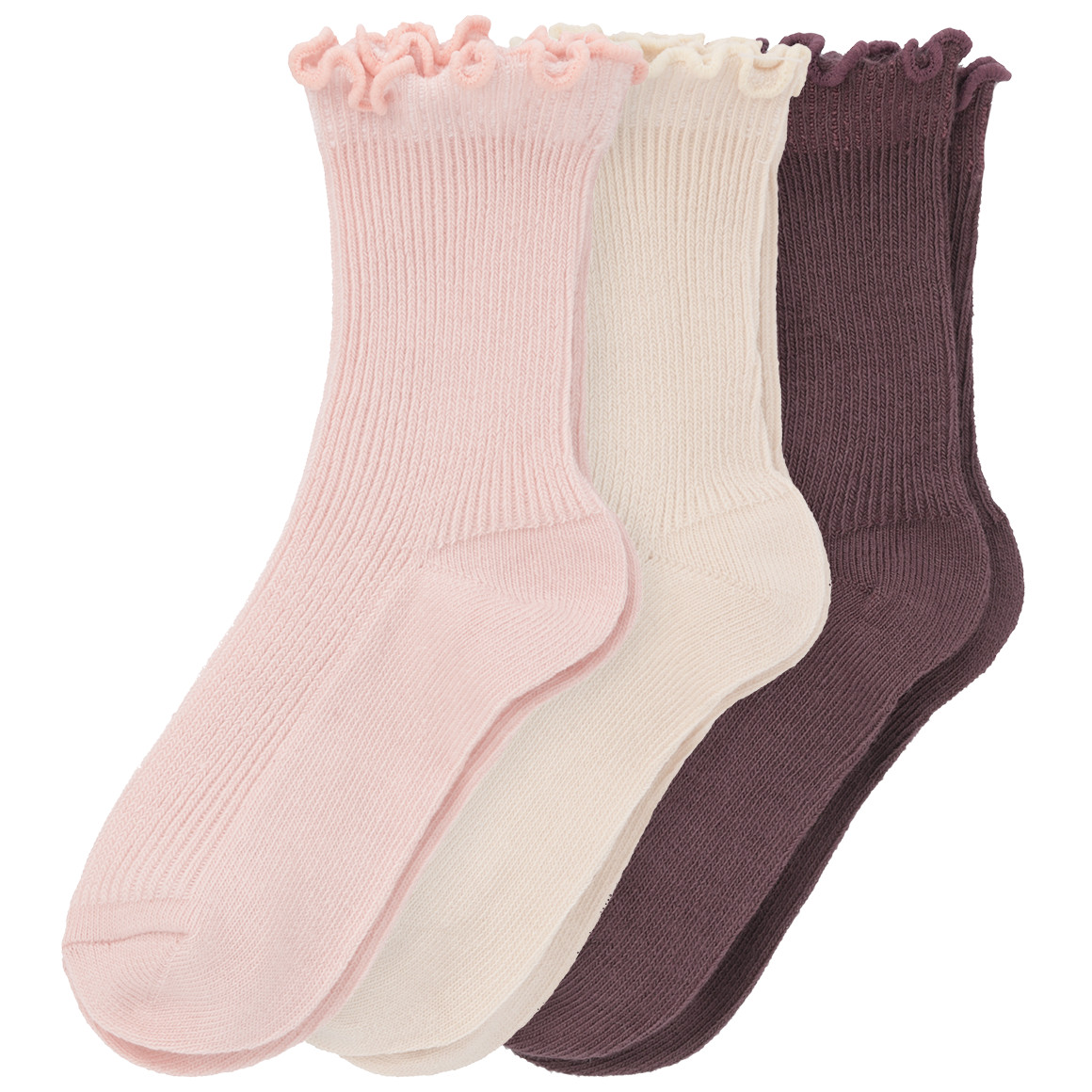 3 Paar Baby Socken mit feiner Rippstruktur von Topomini