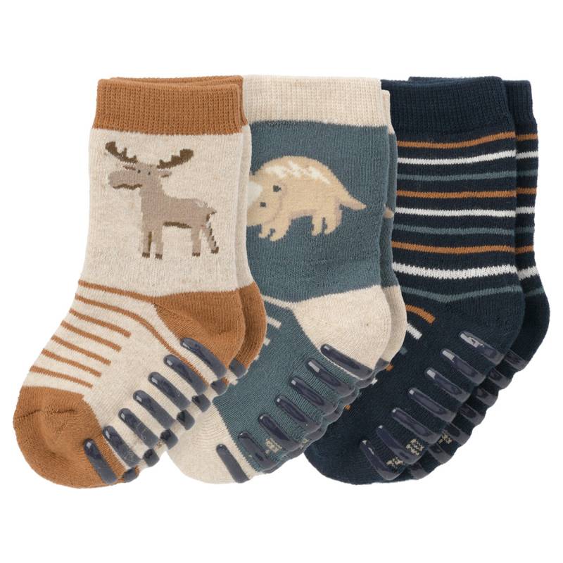 3 Paar Baby Stoppersocken mit Frottee von Topomini