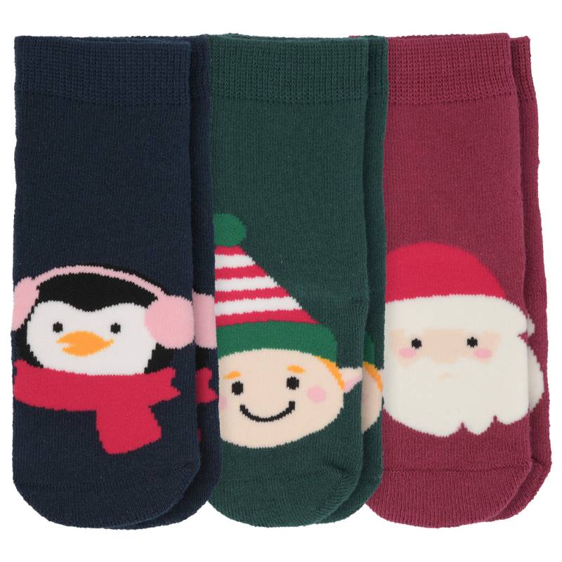 3 Paar Baby Weihnachtssocken aus Frottee von Topomini