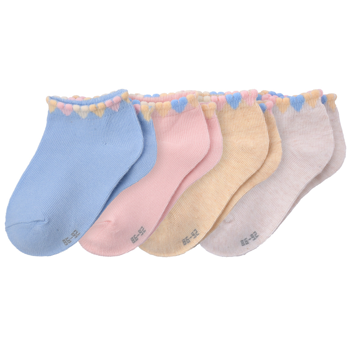 4 Paar Baby Sneaker-Socken mit Picot-Kante von Topomini