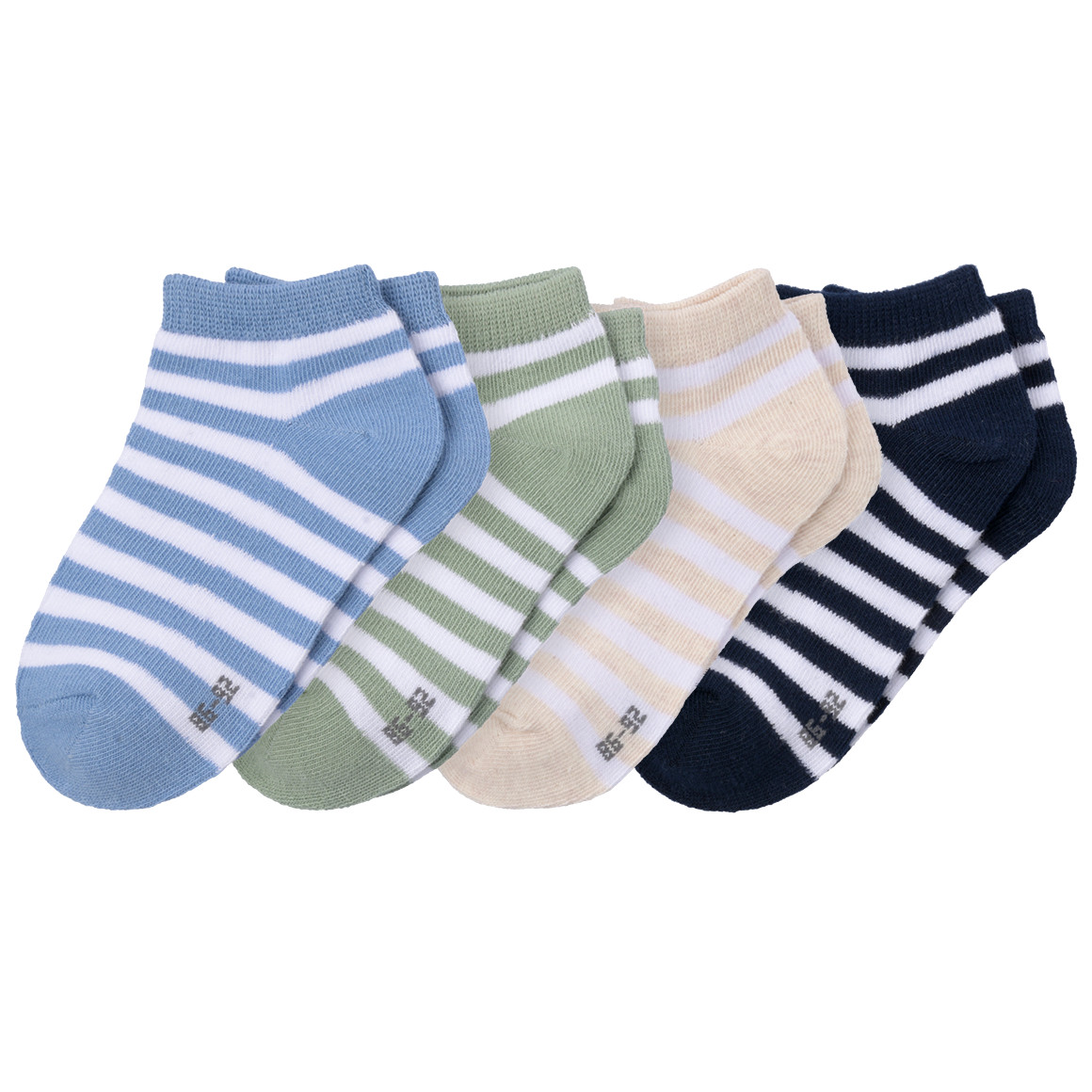 4 Paar Baby Sneaker-Socken mit Streifen von Topomini