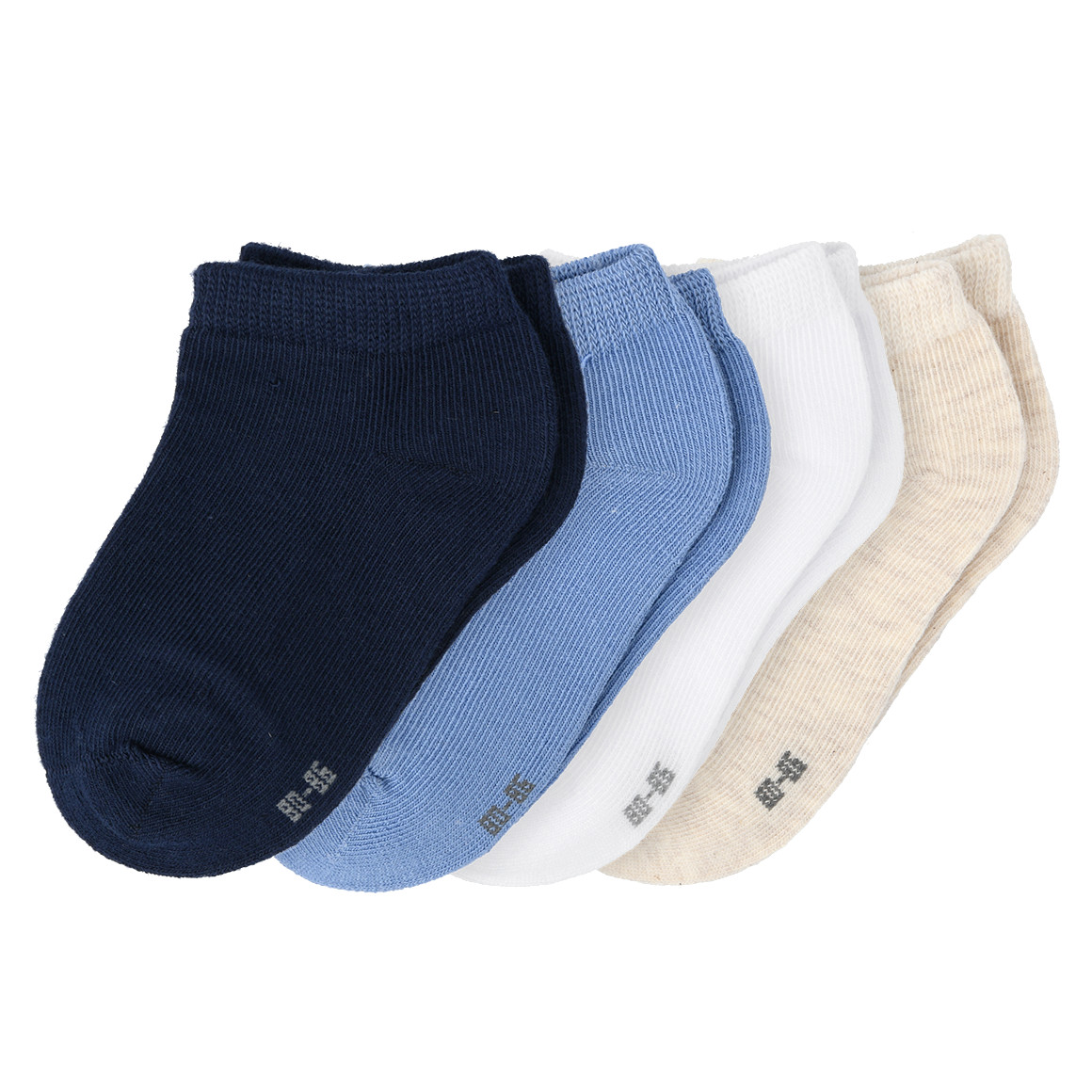 4 Paar Baby Sneaker-Socken unifarben von Topomini