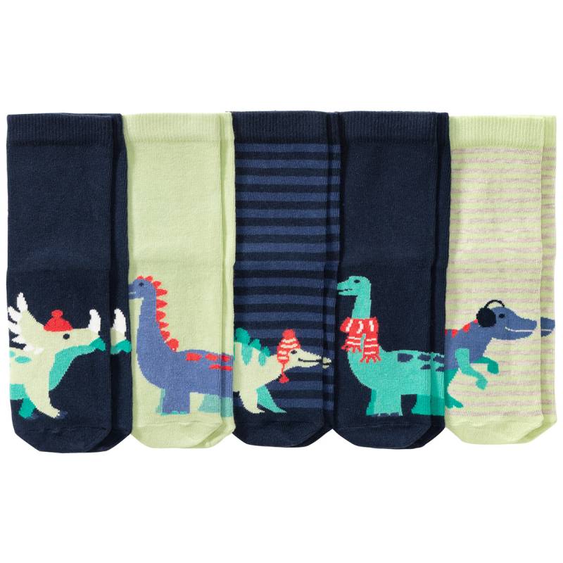 5 Paar Baby Socken mit Dino-Motiven von Topomini