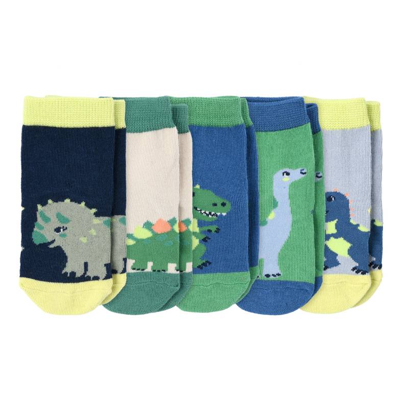 5 Paar Baby Socken mit Dino-Motiven von Topomini