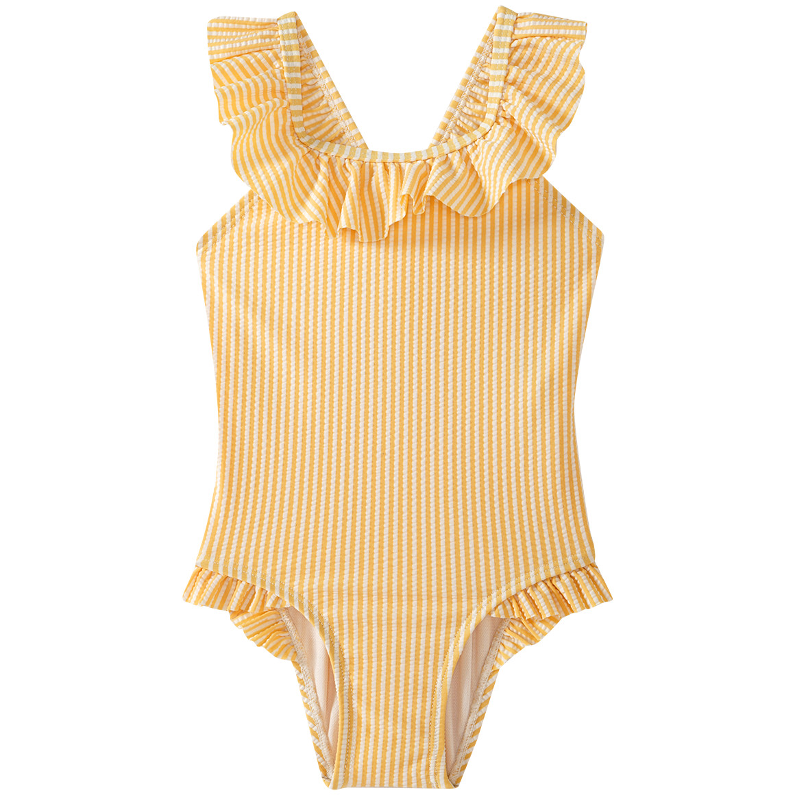 Baby Badeanzug mit Seersucker-Streifen von Topomini