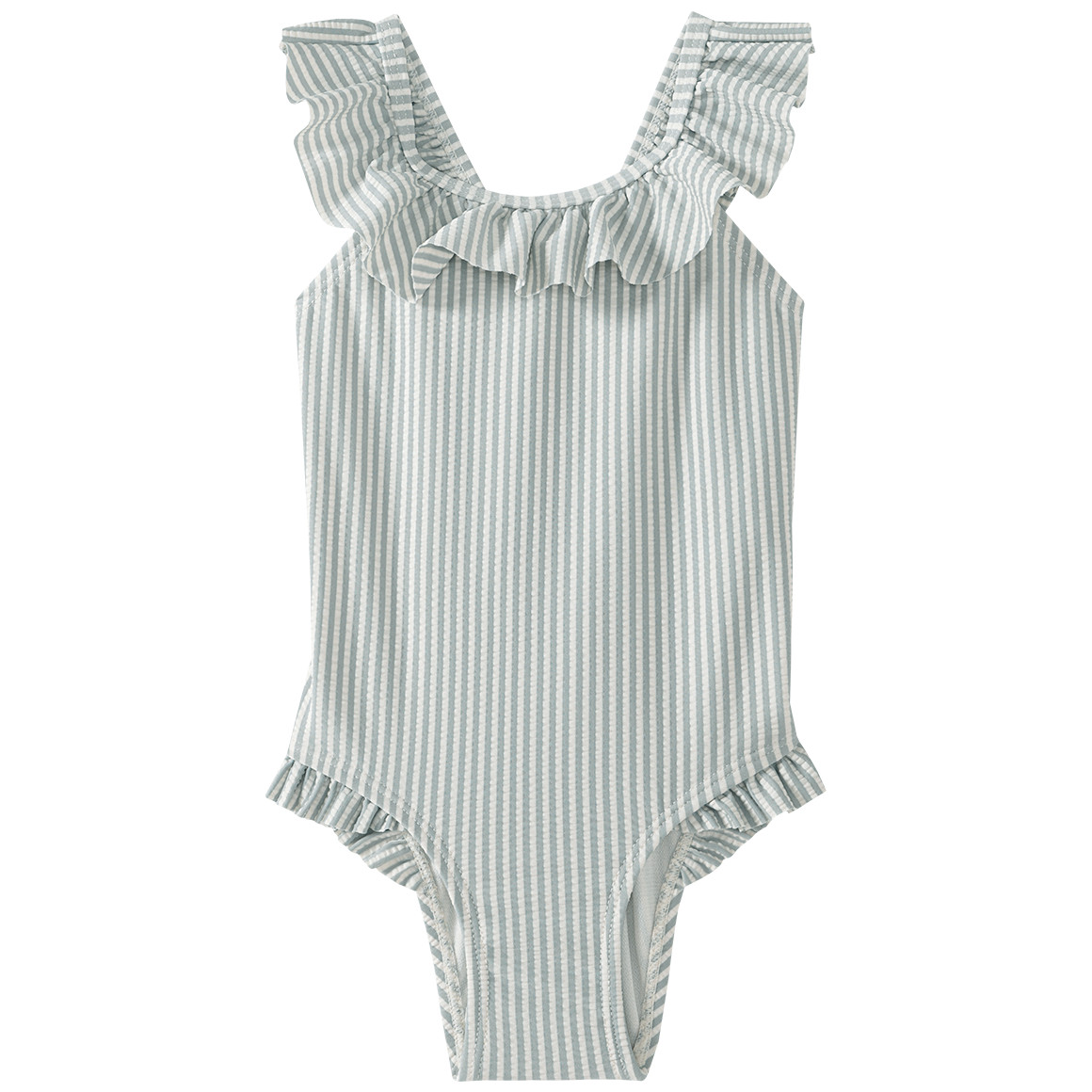 Baby Badeanzug mit Seersucker-Streifen von Topomini