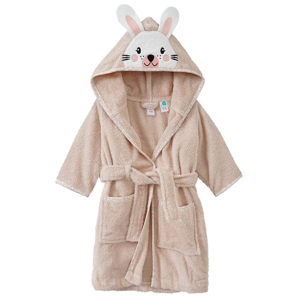 Baby Bademantel mit Hasen-Applikation von Topomini
