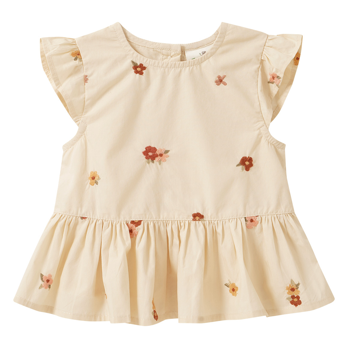Baby Bluse mit Blumen-Stickerei von Topomini
