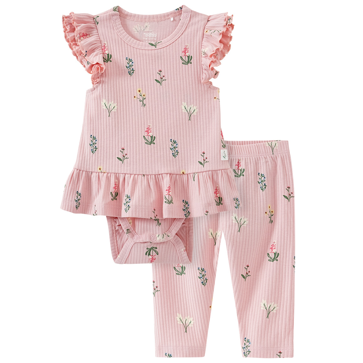 Baby Bodykleid und Leggings mit Blumen-Print Baby Bodykleid und Leggings mit Blumen-Print von Topomini