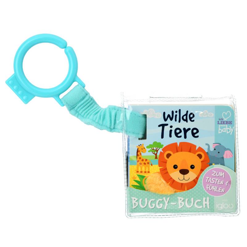 Baby Buggy-Buch Wilde Tiere mit Anhänger von Topomini