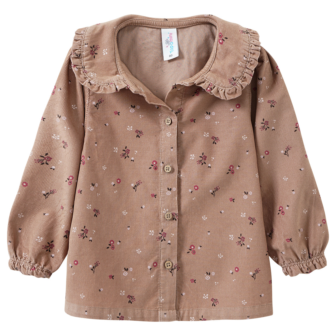 Baby Cord-Bluse mit Blumen allover von Topomini