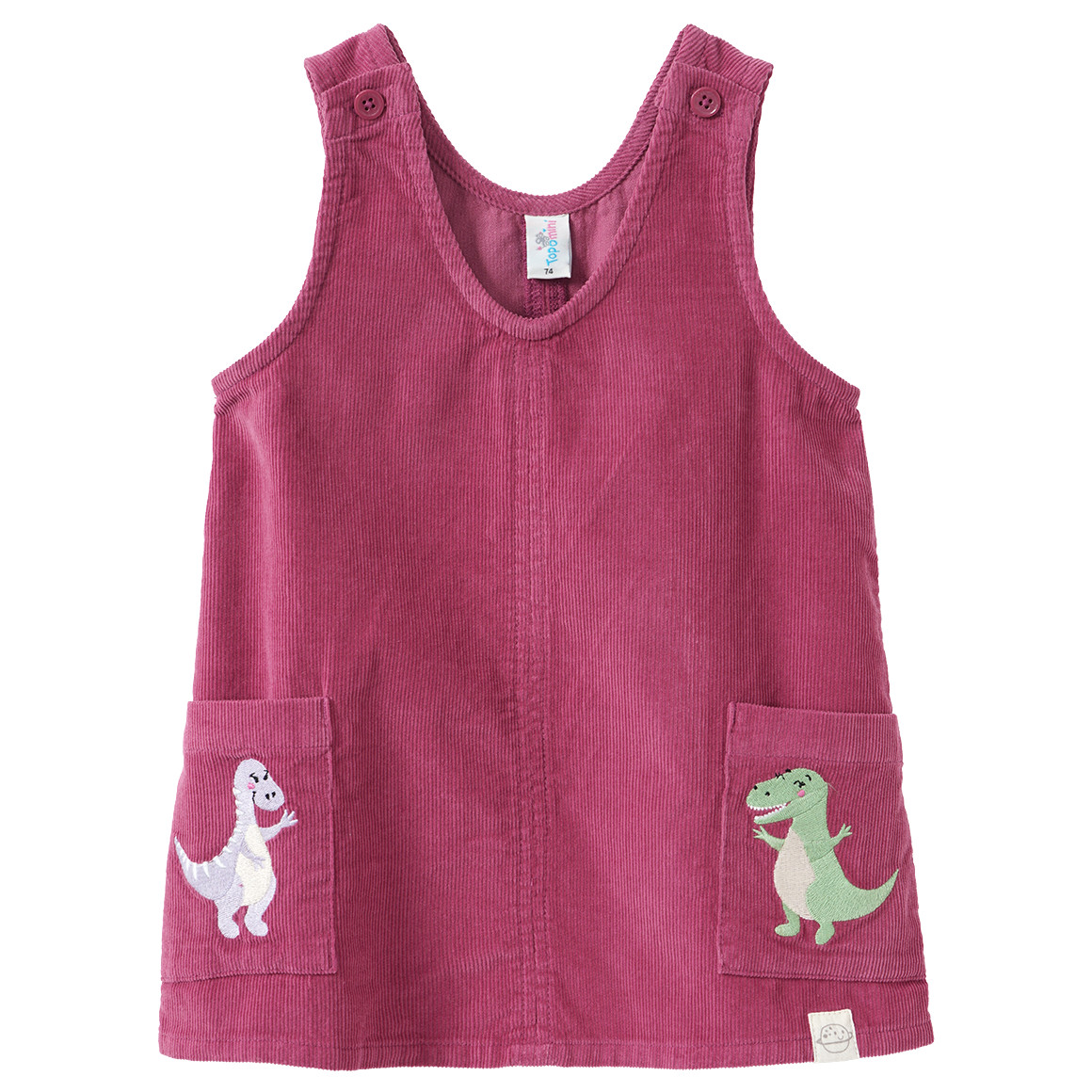 Baby Cordkleid mit Dino-Stickerei Baby Cordkleid mit Dino-Stickerei von Topomini