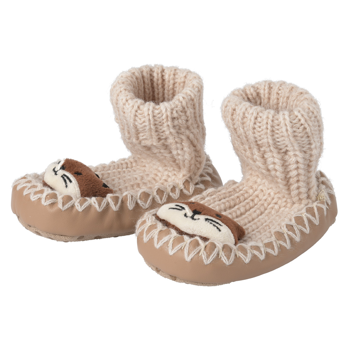 Baby Hausschuhe mit Fuchs-Applikation von Topomini