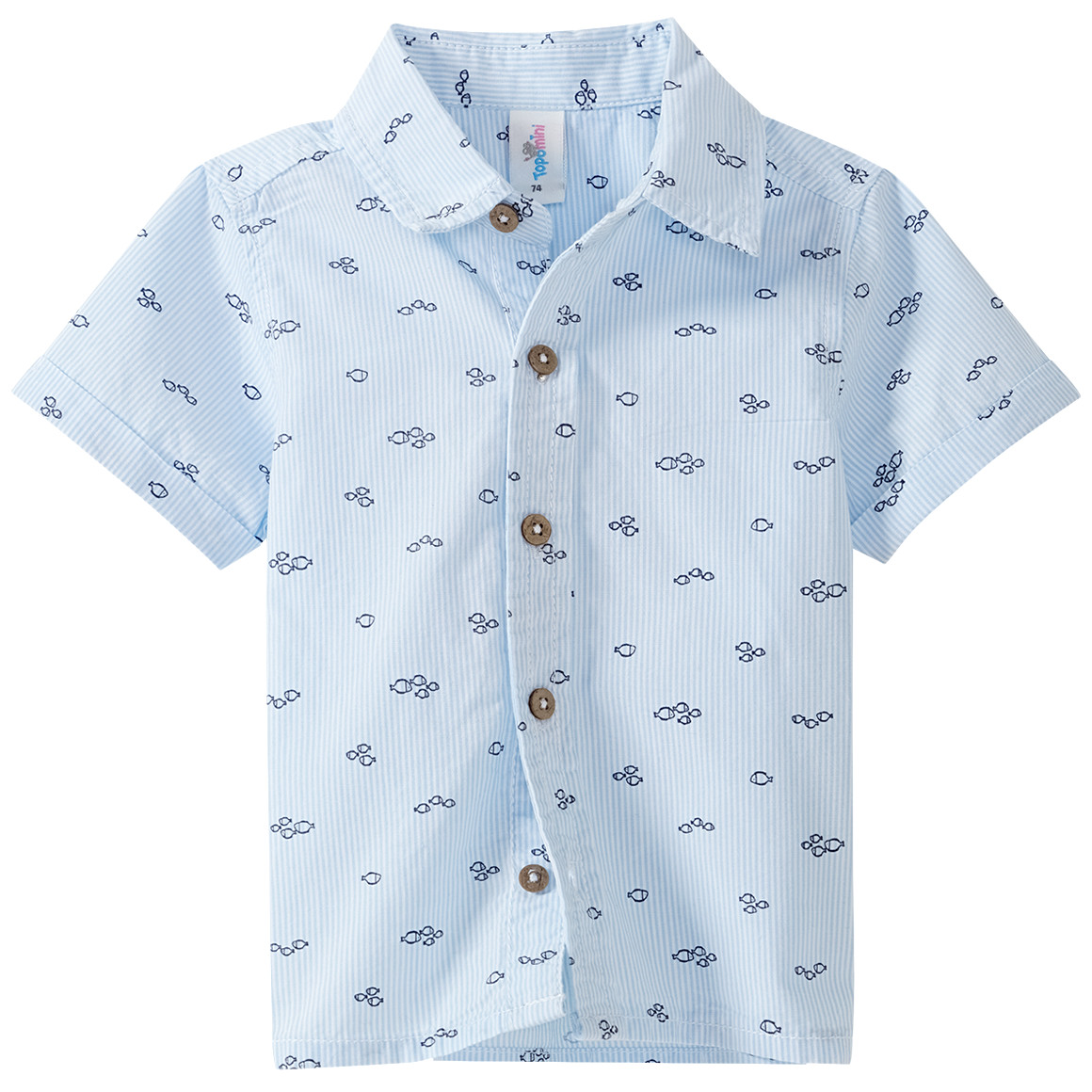 Baby Hemd mit Fisch-Print von Topomini